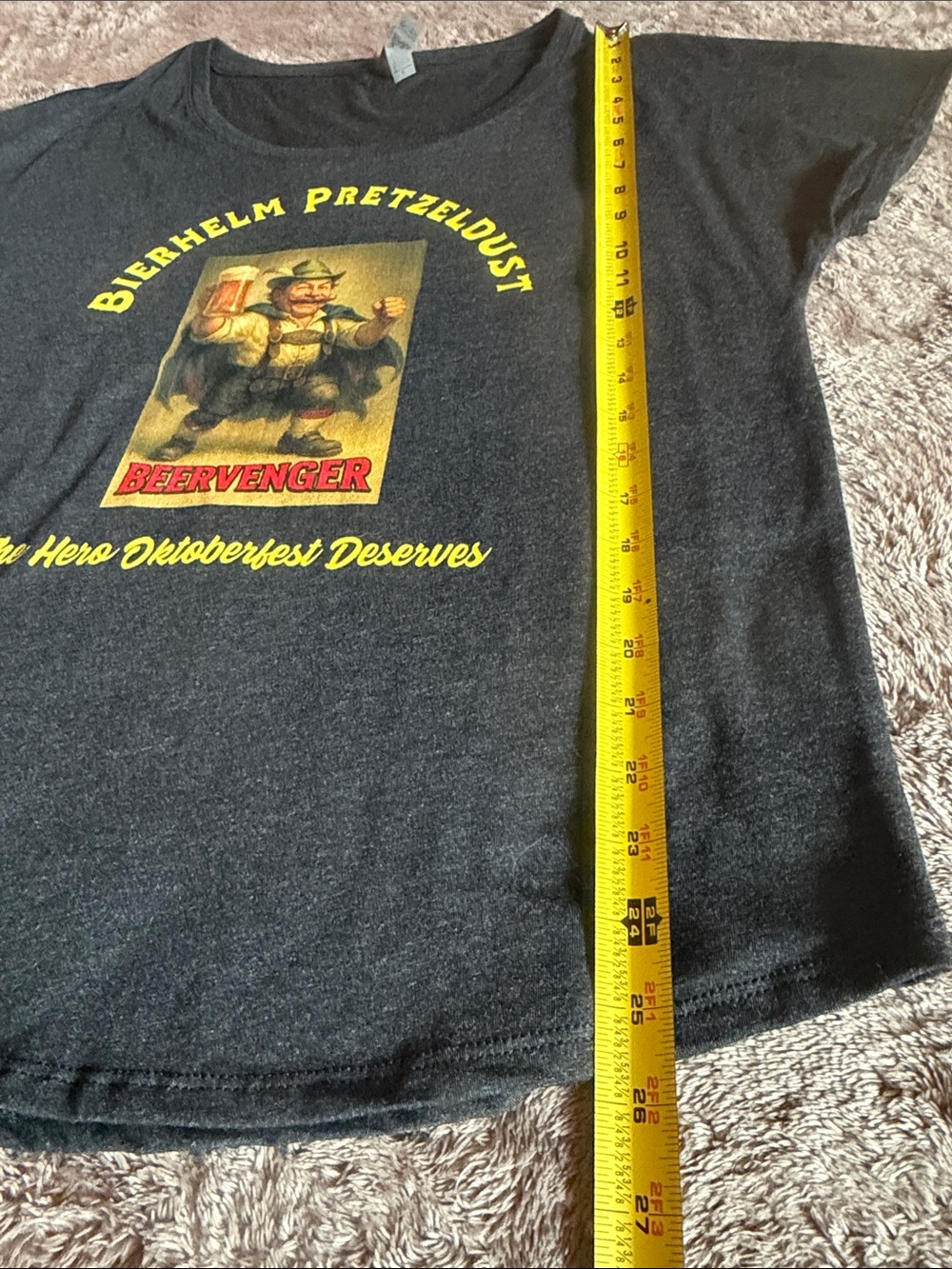 👚 Beervenger Oktoberfest Graphic Tee — Slate/Black/Yellow — Sz L / N - Picture 9 of 9